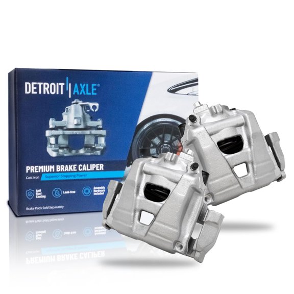 Detroit Axle - Front Disc Brake Calipers w/Brackets Replacement for Audi Q3 Quattro Volkswagen Passat Tiguan Limited - 2pc Set