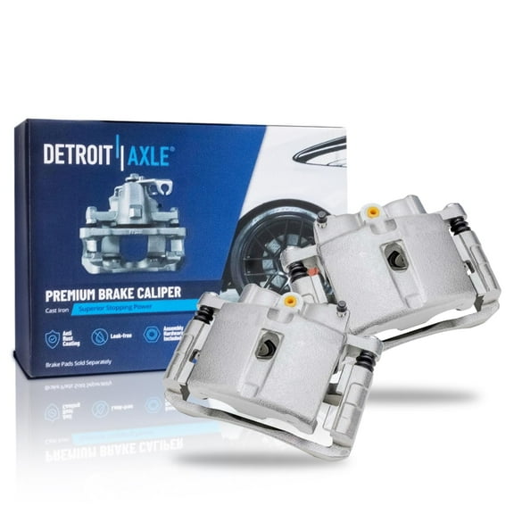 Detroit Axle - Front Disc Brake Calipers w/Brackets Replacement for Chevrolet Tahoe Silverado GMC Sierra 1500 Yukon - 2pc Set