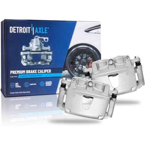 Detroit Axle - Front Disc Brake Calipers w/Brackets for 2006-2010 Jeep Commander, 05-10 Grand Cherokee Replacement 2007 2008 2009 Brakes Calipers