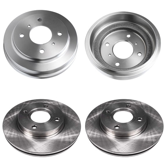 Detroit Axle - 1.8L Brake Rotors Drums for 00-06 Nissan Sentra Front Disc Brake Rotors Rear Brake Drums 2001 2002 2003 2004 2005 Replacement Brakes
