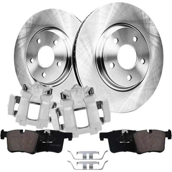 Detroit Axle - Front Disc Brake Rotors Brake Pads w/Hardware Calipers w/Bracket Replacement for BMW 228i 230i 320i 328d xDrive - 6pc Set