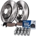 thumbnail image 1 of Detroit Axle - Front Brake Kit Wheel Lug Nuts for 2007-2009 Dodge Durango Chrysler Aspen Disc Brake Rotors Ceramic Brake Pads 20pc Wheel Lug Nuts Replacement 5 Lugs, 1 of 7
