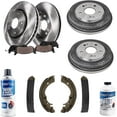 thumbnail image 1 of Detroit Axle - Front Disc Brake Rotors Ceramic Pads + Rear Drums and Shoes Kit Replacement for 1997-2001 Honda CR-V - 10pc Set, 1 of 9