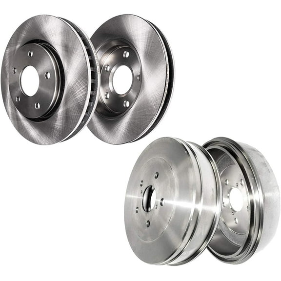 Detroit Axle - Front Disc Brake Rotors Rear Brake Drums for Toyota Tacoma 2005-2015: 10.83 inch Front Rotor