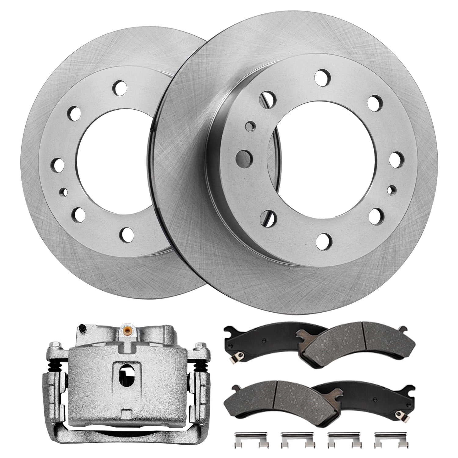 Detroit Axle Front Disc Rotors Brake Pads Left Caliper Replacement
