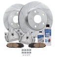 thumbnail image 1 of Detroit Axle - Front Brake Kit for Toyota Rav4 Prius V Scion xB Lexus HS250h Drilled & Slotted Brake Rotors Ceramic Brakes Pads Brake Calipers Replacement [10.83 inch Rotors], 1 of 6