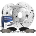 thumbnail image 1 of Detroit Axle - Front Brake Kit for 2017-2020 Acura MDX, 2016-2022 Honda Pilot, 2017-2025 Ridgeline, Drilled and Slotted Brake Rotors Ceramic Pads Replacement: 12.60'' inch Rotor, 1 of 7