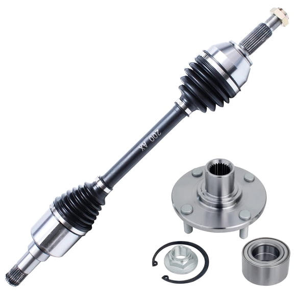 Detroit Axle - Front Driver Left Side CV Axle Shaft Assembly & Wheel Hub Bearing for 2000-2011 Ford Focus 2001 2002 2003 2004 2005 2006 2007 2008 2009 2010 Replacement