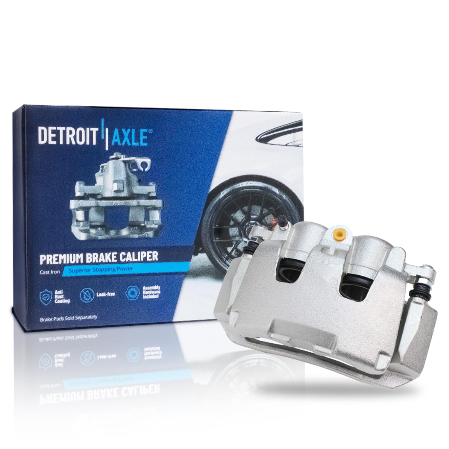Detroit Axle - Front Driver Side Disc Brake Caliper w/Bracket Replacement for 2006-08 Dodge Ram 1500 05-08 Dakota 06-09 Mitsubishi Raider