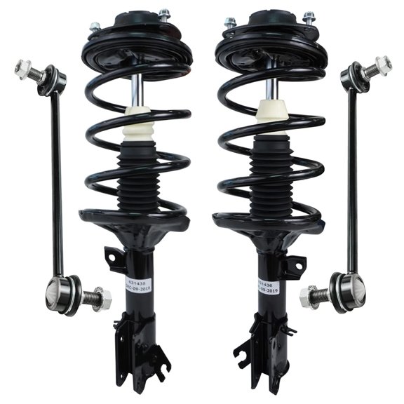 Detroit Axle - Front Driver and Passenger Side Strut & Spring Assembly + Sway Bar Links Replacement for 2003-2006 Hyundai Santa Fe 3.5L - 4pc Set