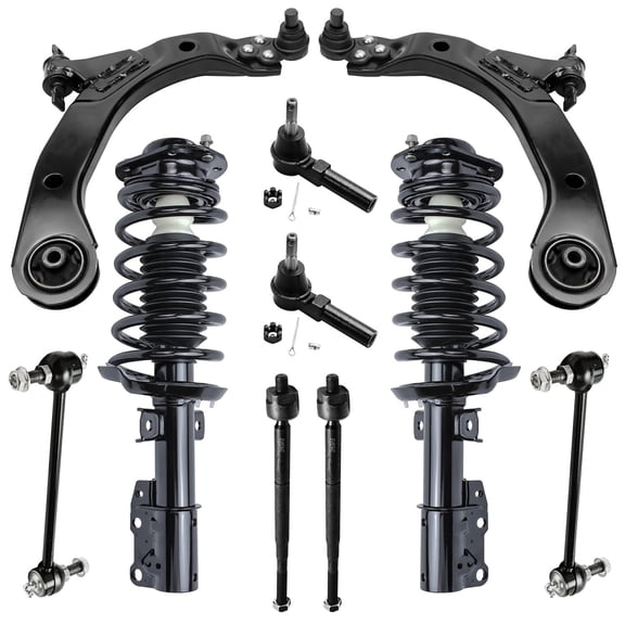 Detroit Axle - 10pc Front End Suspension Kit for Chevrolet Cobalt HHR Pontiac G5 Pursuit, 2 Lower Control Arms w/Ball Joints 4 Outer & Inner Tie Rod Ends 2 Sway Bar Links 2 Struts Replacement