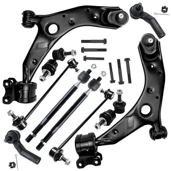 Detroit Axle - Front End 10pc Suspension Kit for Mazda 3 2004-2009, Mazda 5 2006-2015, 2 Lower Control Arms w/Ball Joints 4 Front Rear Sway Bars 4 Outer Inner Tie Rods Replacement