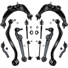 Detroit Axle - Front End 12pc Control Arms Kit for 2003-2008 Mazda 6, Upper & Lower Control Arms w/Ball Joints Sway Bars Inner Outer Tie Rod Ends Replacement 2004 2005 2006 2007