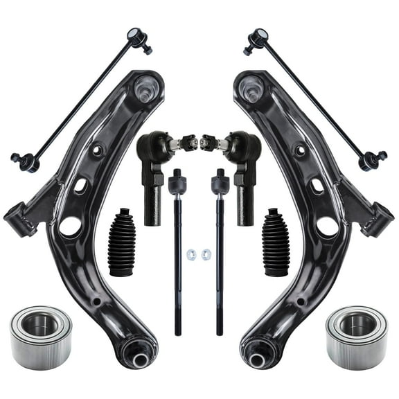 Detroit Axle - Front End 12pc Suspension Kit for 2001-2006 Mazda MPV 2002 2003 2004 2005 2 Lower Control Arms Ball Joints 2 Wheel Bearing Hubs 4 Inner & Outer Tie Rods 2 Sway Bar Links Replacement