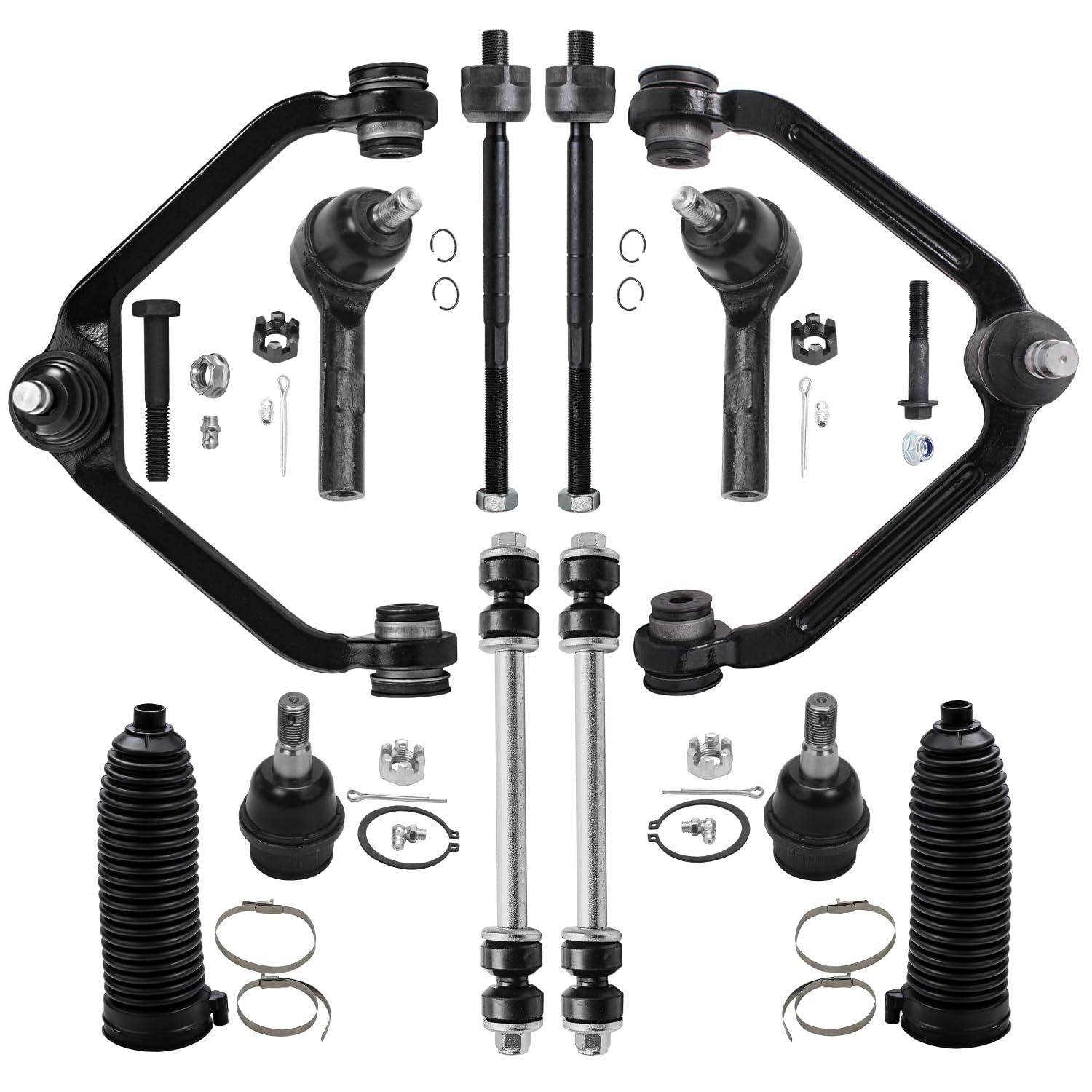 SCITOO 12-PC SET Suspension Kit For Ford Ranger For Mazda B2500 B3000 B4000 Front Upper Control Arm And Ball Joint Lower Ball Joint Inner Outer Tie