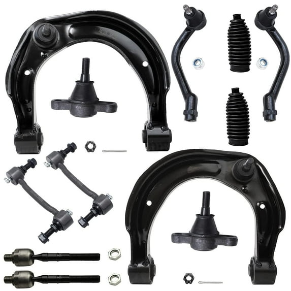 Detroit Axle - Front End 12pc Suspension Kit for Hyundai Sonata 2006-2008 Azera 2006-2007, 2 Upper Control Arms 2 Lower Ball Joints Inner and Outer 4 Tie Rods 2 Boots 2 Sway Bars Replacement
