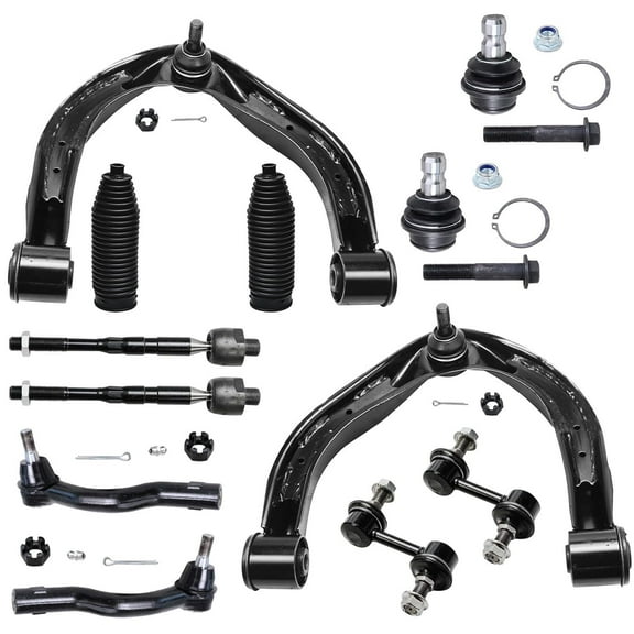 Detroit Axle - Front End 12pc Suspension Kit for Nissan Titan Armada Infiniti QX56, 2 Upper Control Arms with Ball Joints 2 Lower Ball Joints 4 Inner Outer Tie Rods 2 Sway Bars 2 Boots Replacement