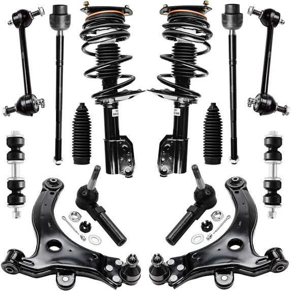Detroit Axle - Front End 14pc Suspension Kit for Chevy Impala Monte Carlo Buick LaCrosse Regal Century Allure, Struts Control Arm w/Ball Joints Tie Rods Front and Rear Sway Bars Replacement