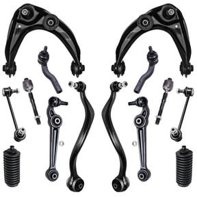 Detroit Axle - Front End 14pc Suspension Kit for Mazda 6, 2003 2004 2005 2006 2007 2008, 6 Upper and Lower Control Arms Ball Joint 2 Sway Bars 4 Outer & Inner Tie Rods 2 Boots Replacement