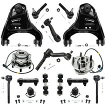 Detroit Axle - Front End 16pc Suspension Kit for 4WD Chevy Blazer S10 GMC Jimmy Sonoma Hombre, Wheel Bearing Hubs Upper Control Arms Lower Ball Joints Sway Bars Tie Rods Idler Pitman Arms