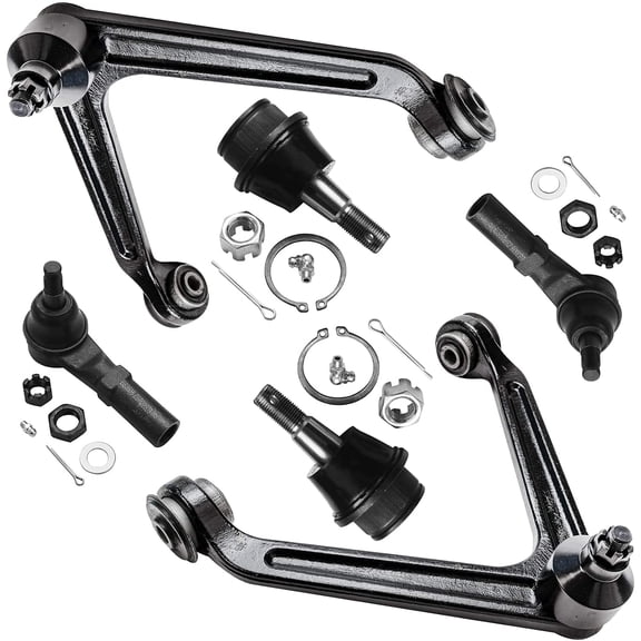 Detroit Axle - Front End 6pc Suspension Kit for 2002 2003 2004 2005 Dodge Ram 1500 Front Upper Control Arms Lower Ball Joints Replacement Outer Tie Rods
