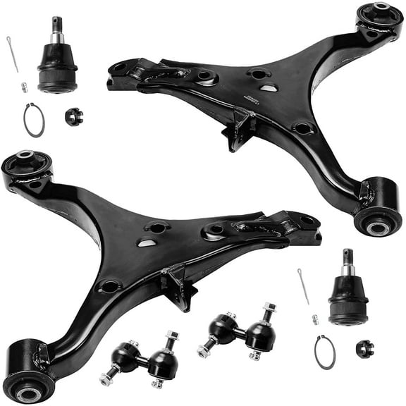 Detroit Axle - Front End 6pc Suspension Kit for 2002-2006 Honda CR-V 2002 2003 2004 2005 2006, 2 Lower Control Arms 2 Lower Ball Joints 2 Sway Bar Links, CR-V Replacement 6pc Kit