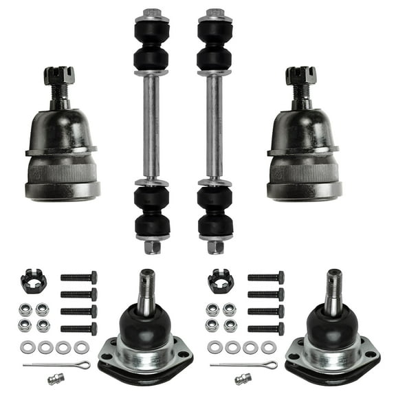 Detroit Axle - Front End 6pc Suspension Kit for Chevy Blazer Pickup Malibu El Camino Buick Regal GMC S15 Pickup Jimmy Sonoma Cutlass, 4 Lower Upper Ball Joints 2 Sway Bar Links Replacement