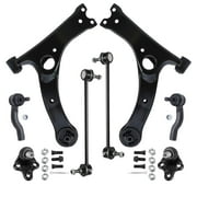 Detroit Axle - Front End 8pc Suspension Kit for 01-05 Toyota Rav4 2002 2003 2004, 2 Lower Control Arms, 2 Lower Ball Joints, 2 Outer Tie Rods, 2 Sway Bar Links Replacement