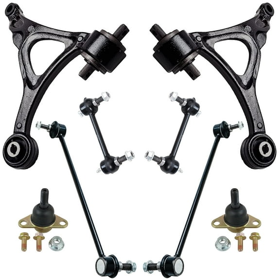 Detroit Axle - Front End 8pc Suspension Kit for 2003-2014 Volvo XC90, 2 Lower Control Arms 2 Ball Joints Front and Rear 4 Sway Bars Replacement 2004 2005 2006 2007 2008 2009 2010 2011 2012 2013 XC90