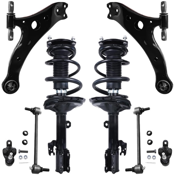 Detroit Axle - 8pc Front End Suspension Kit for 04-07 Toyota Highlander Lexus RX330, 07-09 RX350, 06-08 RX400h, 2 Struts with Coil Spring, 2 Lower Control Arms, 2 Lower Ball Joints, 2 Sway Bars