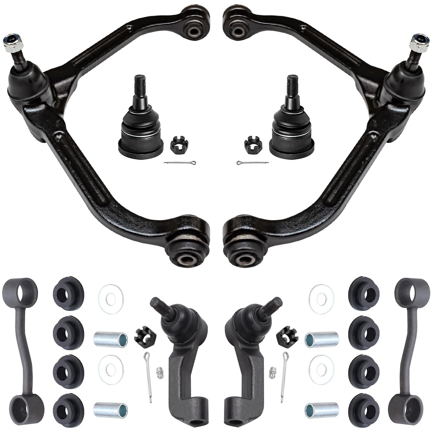Detroit Axle - Front End 8pc Suspension Kit for 2005 2006 2007 Jeep Liberty 2 Upper Control Arms 2/ Ball Joints 2 Lower Ball Joints Replacement 2 Sway Bar Links and 2 Outer Tie Rods