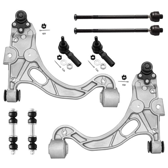 Detroit Axle - Front End 8pc Suspension Kit for Buick LeSabre Park Avenue Cadillac DeVille Seville Aurora Bonneville, 2 Lower Control Arms w/Ball Joints, 2 Sway Bars, 4 Inner & Outer Tie Rod Ends