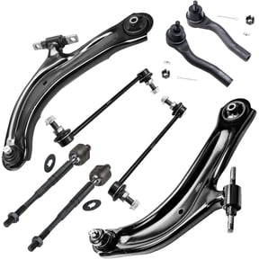 Detroit Axle - Front End 8pc Suspension Kit for Nissan 2007-2012 Sentra 2007 2008 2009 2010 2011 2012, 2 Lower Control Arms w/Ball Joints 2 Sway Bar Links 4 Inner & Outer Tie Rod Ends Replacement