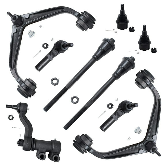 Detroit Axle - Front End 9pc Suspension Kit for 2011-2019 Chevy GMC Silverado Sierra 2500HD 3500HD Upper Control Arms w/Ball Joints Lower Ball Joints Inner Outer Tie Rods Idler Arm Replacement