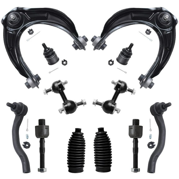 Detroit Axle - Front End Control Arms Kit for 2008-2012 Honda Accord, 2 Upper Control Arms with Ball Joint 4 Inner Outer Tie Rods 2 Sway Bars 2 Lower Ball Joints 2 Boots 2009 2010 2011 Replacement