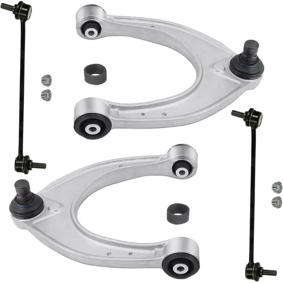 Detroit Axle - Front End Control Arms Kit for BMW 528i 535d 550i 550i 535i xDrive, 640i 650i xDrive Gran Coupe 740Li Alpina B7, 2 Upper Control Arms with Ball Joints 2 Sway Bar Links Replacement