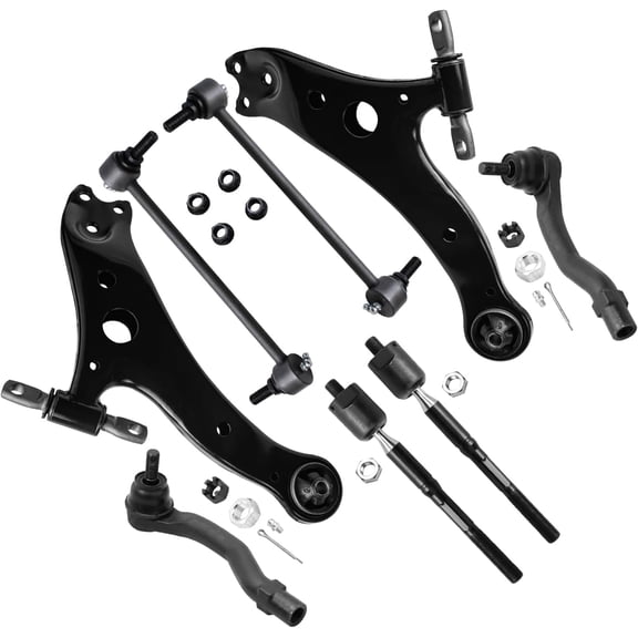 Detroit Axle - Front End Control Arms Kit for Toyota 2002 2003 Camry Lexus ES300, 2 Lower Control Arms Assembly 2 Sway Bar Links 4 Outer Inner Tie Rod Ends Replacement