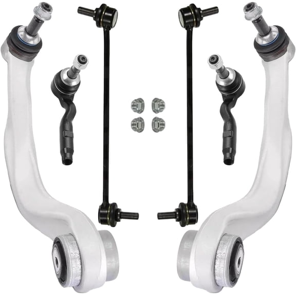 Detroit Axle - Front End Kit for BMW 535i 550i GT xDrive 740Ld 740Li 750i 750Li Alpina B7 B7L xDrive, 2 Lower Forward Control Arms with Ball Joint 2 Sway Bars 2 Outer Tie Rods Replacement