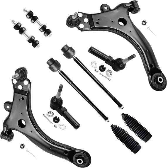 Detroit Axle - Front End Kit for Chevrolet Impala Monte Carlo Buick Allure Regal Century LaCrosse Pontiac Grand Prix, 2 Lower Control Arm w/Ball Joint 4 Outer & Inner Tie Rods 2 Sway Bars 2 Boots