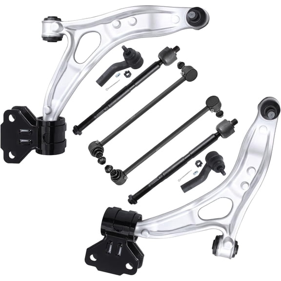 Detroit Axle - Front End Kit for Ford 2012-2018 Focus 2013-2018 Focus C-Max, 2 Lower Control Arms with Ball Joints 4 Outer Inner Tie Rod Ends 2 Sway Bar End Links 2014 2015 2016 2017 Replacement