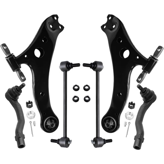 Detroit Axle - Front End Kit for Toyota 2002-2003 Camry Lexus ES300, 2001-2003 Highlander, 2 Lower Control Arms Assembly 2 Sway Bar Links 2 Outer Tie Rods Replacement