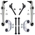 thumbnail image 1 of Detroit Axle - Front End Suspension Kit for 2005-2009 Audi A4 Quattro S4, 2 Lower Forward Control Arms with Ball Joint 2 Sway Bar End Links 2 Outer Tie Rod End Links 2006 2007 2008 Replacement, 1 of 1