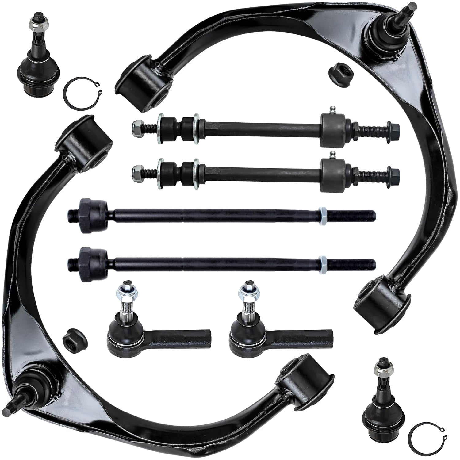 Detroit Axle - Front End Suspension Kit for 2013-2018 Ram 1500, 2019-2020 Ram 1500 Classic, 2 Upper Control Arms Ball Joints 4 Outer Inner Tie Rods 2 Sway Bar Links 2 Lower Ball Joints