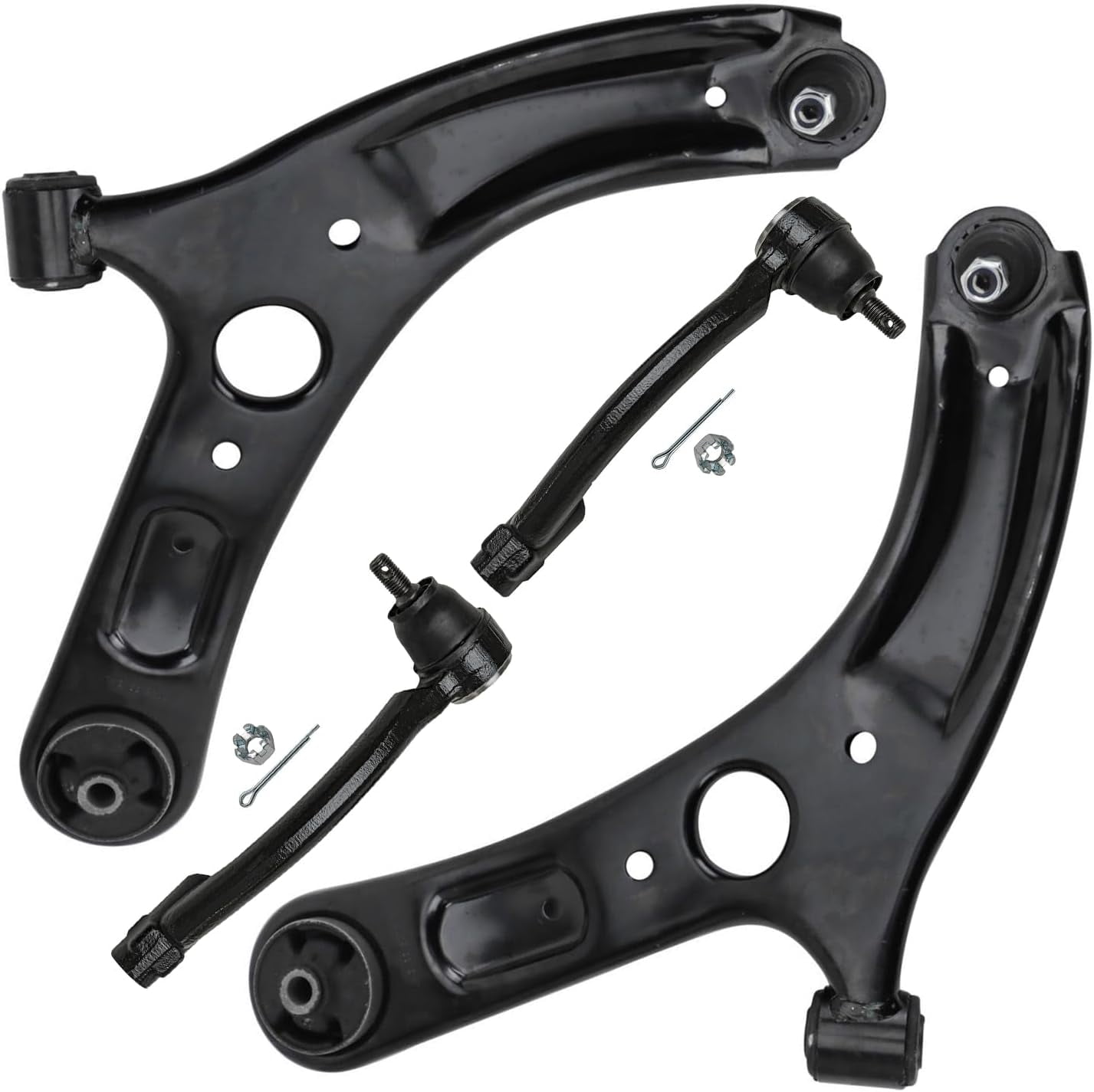 Detroit Axle - Front End Suspension Kit for 2014-2018 Kia Forte Forte5 2014-2016 Forte Koup, 2 Lower Control Arms with Ball Joint 2 Outer Tie Rod End Links 2015 Replacement