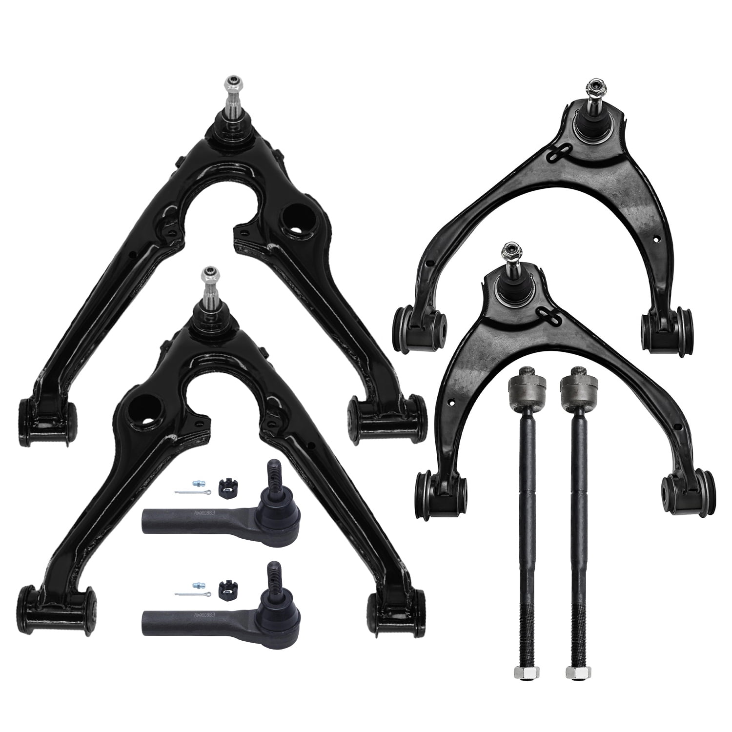 Detroit Axle - Front End Suspension Kit for Chevy GMC Silverado Sierra 1500, Yukon XL Tahoe Suburban Escalade, 4 Upper Lower Control Arms with Ball Joint 4 Inner Outer Tie Rods Replacement