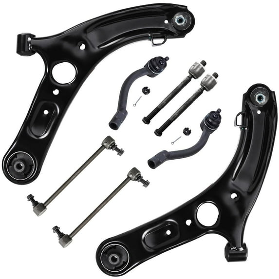 Detroit Axle - Front End Suspension Kit for Hyundai Elantra GT Coupe Veloster, 2 Lower Control Arms with Ball Joints 4 Outer Inner Tie Rod Ends 2 Sway Bar End Links Replacement