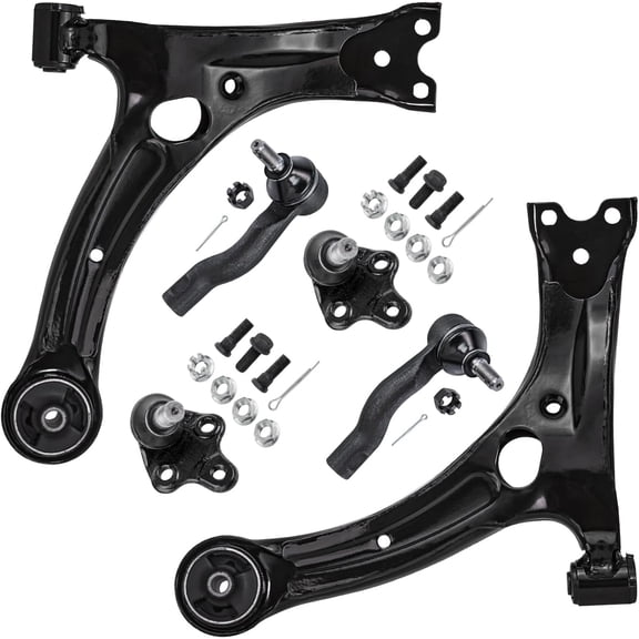 Detroit Axle - Front End Suspension Kit for Toyota 2000-2005 Celica 2 Lower Control Arms 2 Lower Ball Joints 2 Outer Tie Rod Ends 2001 2002 2003 2004 Replacement