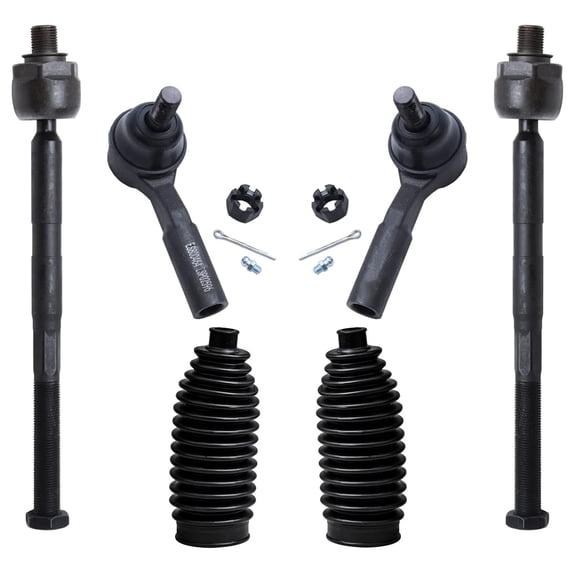 Detroit Axle - Front Tie Rods for 2006-2012 Chevrolet Colorado GMC Canyon 2007-2008 Isuzu i-290 2008 i-370, 4 Inner Outer Tie Rod End Links 2 Boots Replacement