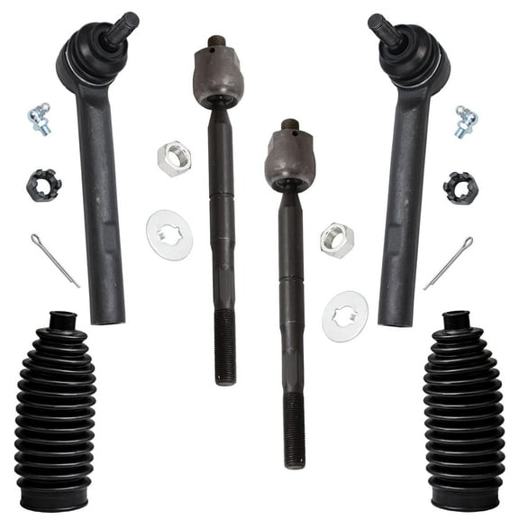 Detroit Axle - Front Inner Outer Tie Rods and Boots for Lexus RX330 RX350 Toyota Highlander - 6pc
