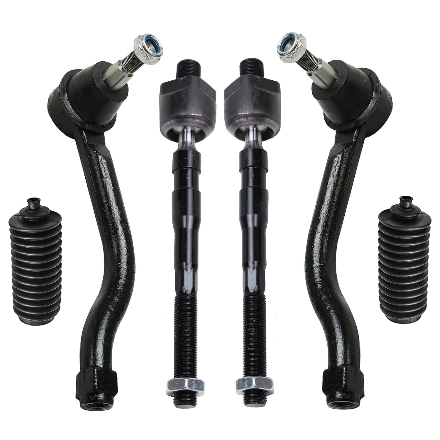 Detroit Axle - Front Inner & Outer Tie Rod Ends + Tie Rod Boots Replacement for 2007-2013 Nissan Altima